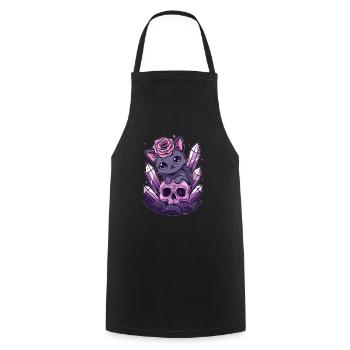 Kawaii Cat Pastel Goth Cute Anime - Cooking Apron - black - Front - AI Model Male 185 dark (185cm)