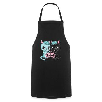 Kawaii Cat Pastel Goth Devilish - Cooking Apron - black - Front - AI Model Male 185 dark (185cm)