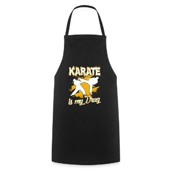 Karate Is My Drug - Cooking Apron - black - Front - AI Model Male 185 dark (185cm)