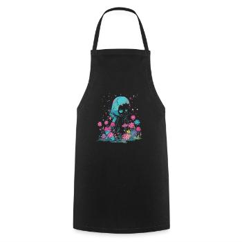 Kawaii Reaper Pastel Goth Cute Anime - Kochschürze - Schwarz - Vorne - AI Model Male 185 dark (185cm)