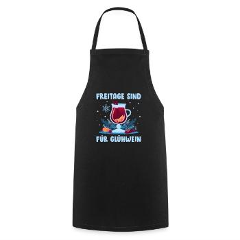 Glühwein FREITAGE SIND FÜR GLÜHWEIN Lustiges - Kochschürze - Schwarz - Vorne - AI Model Male 185 dark (185cm)