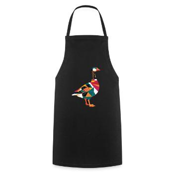 Géométrique Animal de la Ferme Graphique Oie - Tablier de cuisine - noir - Devant - AI Model Male 185 dark (185cm)