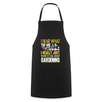 Gardening Talk About Gardening - Cooking Apron - black - Front - AI Model Male 185 dark (185cm)