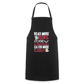 Book Read More Books - Cooking Apron - black - Front - AI Model Male 185 dark (185cm)