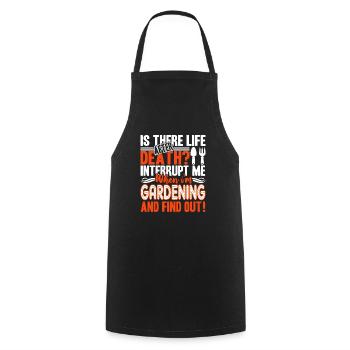 Gardening Don't Interrupt When I am Gardening - Cooking Apron - black - Front - AI Model Male 185 dark (185cm)