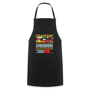 Gardening God Made Rainy Days - Cooking Apron - black - Front - AI Model Male 185 dark (185cm)
