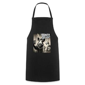 Cats Selfie Santa Selfie Christmas - Cooking Apron - black - Front - AI Model Male 185 dark (185cm)
