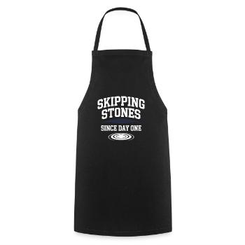 Stone jumping, stone jumping, outdoor hobby stone - Cooking Apron - black - Front - AI Model Male 185 dark (185cm)