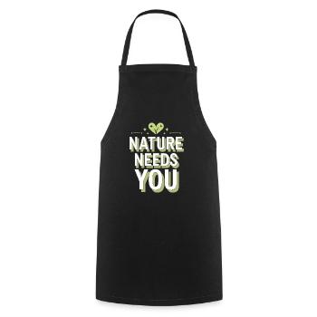 Climate optimism, Earth Day, Sustainability - Cooking Apron - black - Front - AI Model Male 185 dark (185cm)