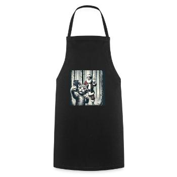 Cats Selfie Santa Selfie Christmas - Cooking Apron - black - Front - AI Model Male 185 dark (185cm)