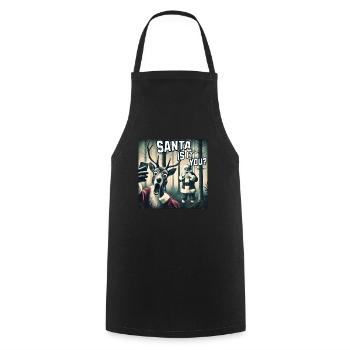 Cats Selfie Santa Selfie Christmas - Cooking Apron - black - Front - AI Model Male 185 dark (185cm)
