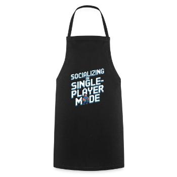 Introverted Gamer Declarer Calm - Cooking Apron - black - Front - AI Model Male 185 dark (185cm)