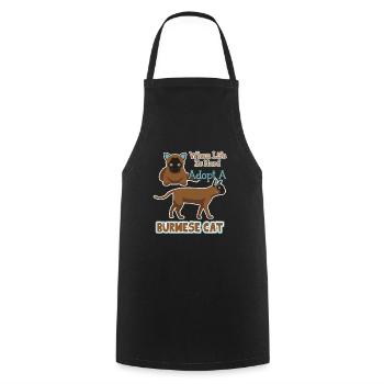 Adopt A Burmese Cat - Cooking Apron - black - Front - AI Model Male 185 dark (185cm)