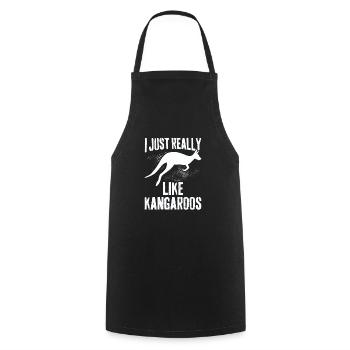 I Just Really Like Kangaroos - Funny Kangaroo - Cooking Apron - black - Front - AI Model Male 185 dark (185cm)