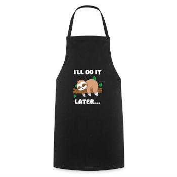 Sloth Lazy Nap Tired Slowly Sleepy Sloths - Cooking Apron - black - Front - AI Model Male 185 dark (185cm)