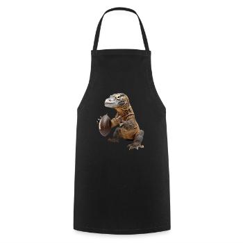 Komodowaran Fußball - Kochschürze - Schwarz - Vorne - AI Model Male 185 dark (185cm)