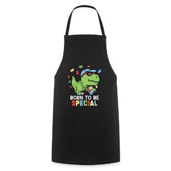 Autism Autistic - Cooking Apron - black - Front - AI Model Male 185 dark (185cm)