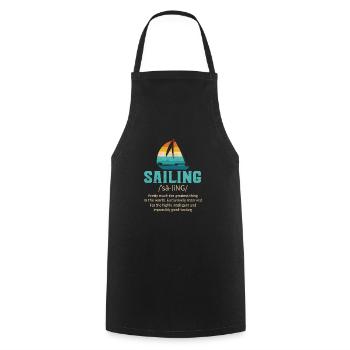 Sailing Boat Sailor - Cooking Apron - black - Front - AI Model Male 185 dark (185cm)