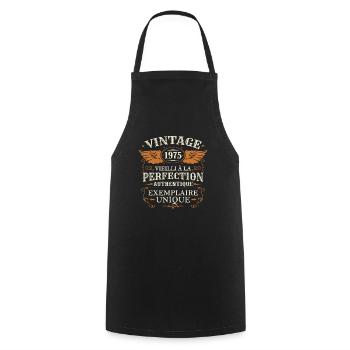 Vintage Classic 1975 Retro 50th Anniversary - Cooking Apron - black - Front - AI Model Male 185 dark (185cm)