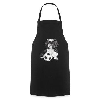 Shih Tzu - Cooking Apron - black - Front - AI Model Male 185 dark (185cm)