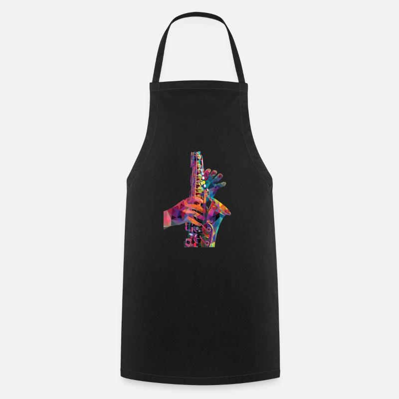 Saxophone - Tablier de cuisine - noir