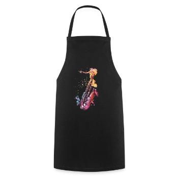 Saxophone - Cooking Apron - black - Front - AI Model Male 185 dark (185cm)