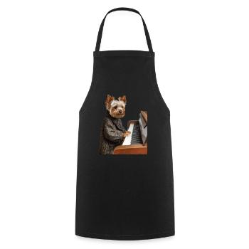 Yorkshire Terrier - Kochschürze - Schwarz - Vorne - AI Model Male 185 dark (185cm)
