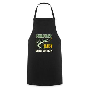 Hecht Angler SCHLUCKEN BABY NICHT SPUCKEN Lustiges - Kochschürze - Schwarz - Vorne - AI Model Male 185 dark (185cm)