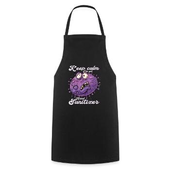 Hand sanitizer Hand washing - Cooking Apron - black - Front - AI Model Male 185 dark (185cm)
