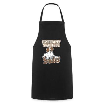 Brittany Spaniel Before Dudes - Cooking Apron - black - Front - AI Model Male 185 dark (185cm)