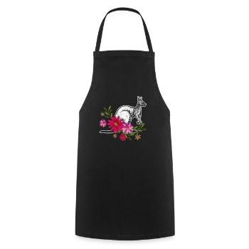 Kangaroo With Flowers - Cooking Apron - black - Front - AI Model Male 185 dark (185cm)