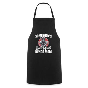Someone's Loud Mom, Kendo-mama - Cooking Apron - black - Front - AI Model Male 185 dark (185cm)