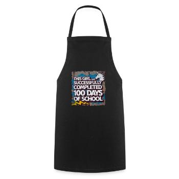Funny Outfit teacher & student 100 days of school - Cooking Apron - black - Front - AI Model Male 185 dark (185cm)