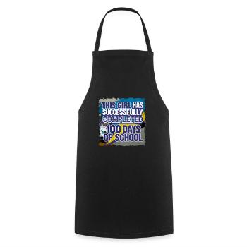 Funny Outfit teacher & student 100 days of school - Cooking Apron - black - Front - AI Model Male 185 dark (185cm)
