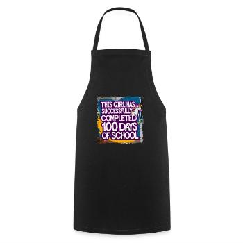 Funny Outfit teacher & student 100 days of school - Cooking Apron - black - Front - AI Model Male 185 dark (185cm)