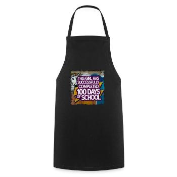 Funny Outfit teacher & student 100 days of school - Cooking Apron - black - Front - AI Model Male 185 dark (185cm)