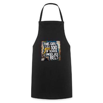 Funny Outfit teacher & student 100 days of school - Cooking Apron - black - Front - AI Model Male 185 dark (185cm)