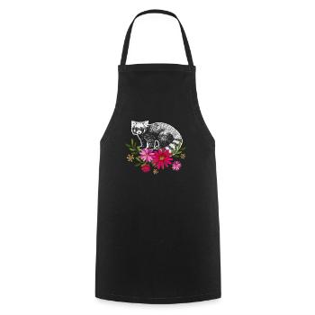 Red Panda With Flowers - Cooking Apron - black - Front - AI Model Male 185 dark (185cm)