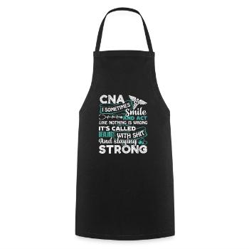 CNA I Sometimes Smile And Act Like Nothing - Cooking Apron - black - Front - AI Model Male 185 dark (185cm)