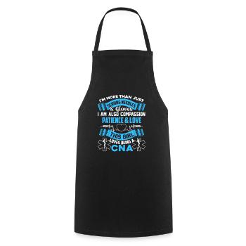CNA Loves Being A CNA - Cooking Apron - black - Front - AI Model Male 185 dark (185cm)