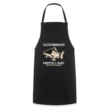 Angler GLÜCKSBRINGER KARPFEN T-SHIRT NICHT WASCHEN - Kochschürze - Schwarz - Vorne - AI Model Male 185 dark (185cm)