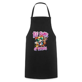 Funny Outfit teacher & student 100 days of school - Cooking Apron - black - Front - AI Model Male 185 dark (185cm)