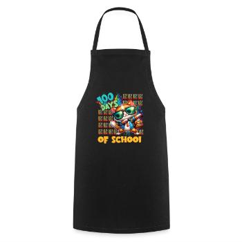 Funny Outfit teacher & student 100 days of school - Cooking Apron - black - Front - AI Model Male 185 dark (185cm)