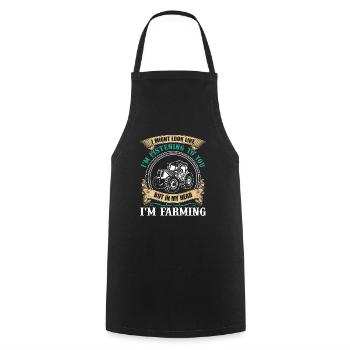 Farmer In My Head I am Farming - Cooking Apron - black - Front - AI Model Male 185 dark (185cm)