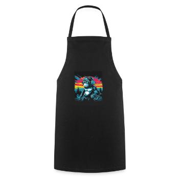 Dj Rave Festival cooler Affe mit Kopfhörer Party - Kochschürze - Schwarz - Vorne - AI Model Male 185 dark (185cm)