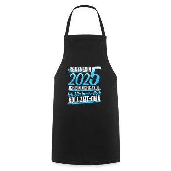 RENTNERIN 2025 VOLLZEIT OMA Lustiges Großmutter - Kochschürze - Schwarz - Vorne - AI Model Male 185 dark (185cm)