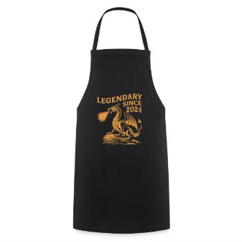 Légendaire depuis 2024 Anniversaire Dragon Fantasy - Tablier de cuisine - noir - Devant - AI Model Male 185 dark (185cm)