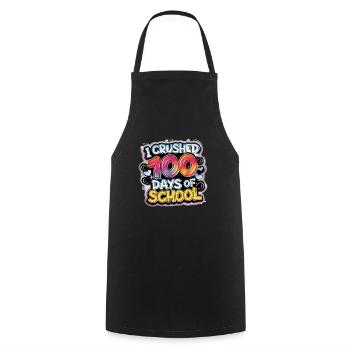 100 jours à l’école Enseignant enfants et garçons - Tablier de cuisine - noir - Devant - AI Model Male 185 dark (185cm)