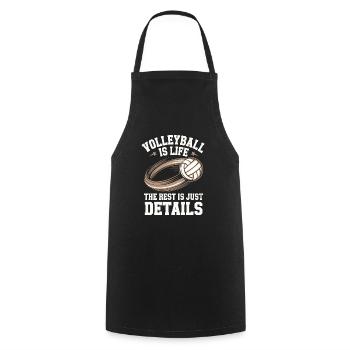 Volleyball Player And Fan Spike Serving - Cooking Apron - black - Front - AI Model Male 185 dark (185cm)
