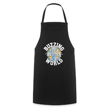 Bee-friendly gardener, pollinator, garden and - Cooking Apron - black - Front - AI Model Male 185 dark (185cm)